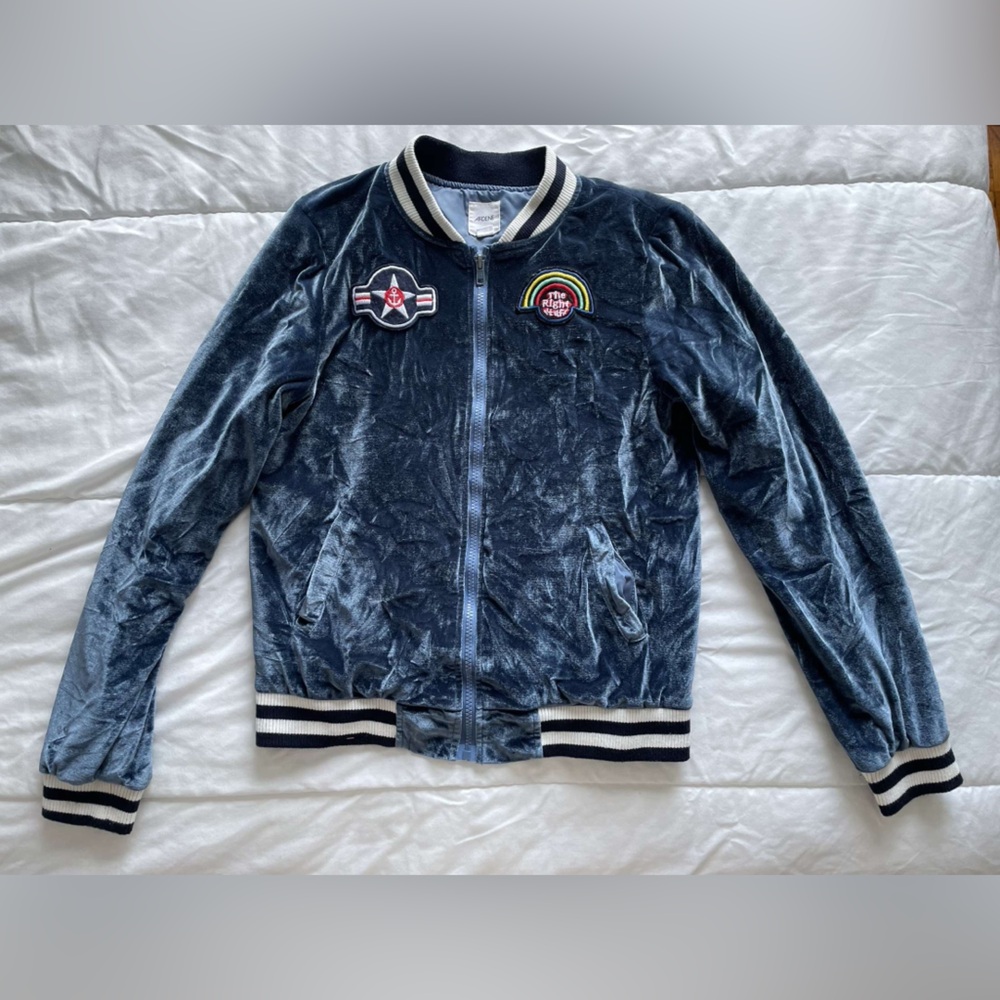 Blue Velvet Bomber Jacket